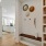 entry way with built in shelving